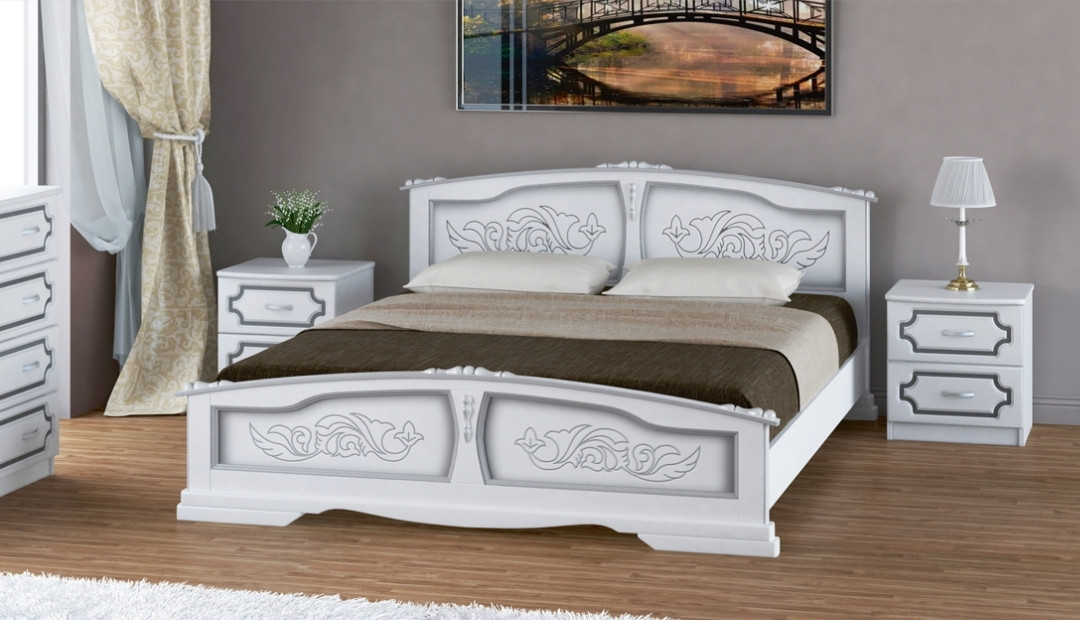 Кровать Елена 160 массив с основанием фабрика Браво - 4 варианта цвета - фото 4 - id-p181394879