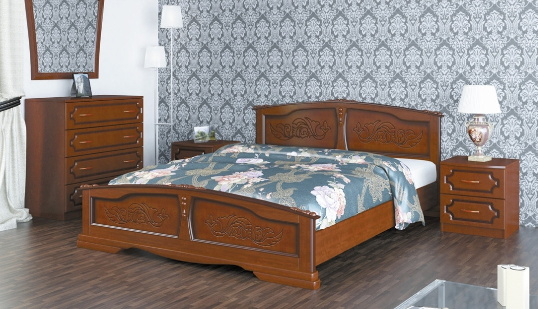 Кровать Елена 160 массив с основанием фабрика Браво - 4 варианта цвета - фото 5 - id-p181394879