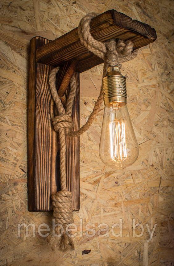 Светильник-бра из натурального дерева "Банный Люкс №12"