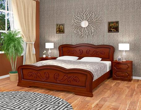Кровать Карина 8 160 массив с основанием фабрика Браво  - орех, фото 2
