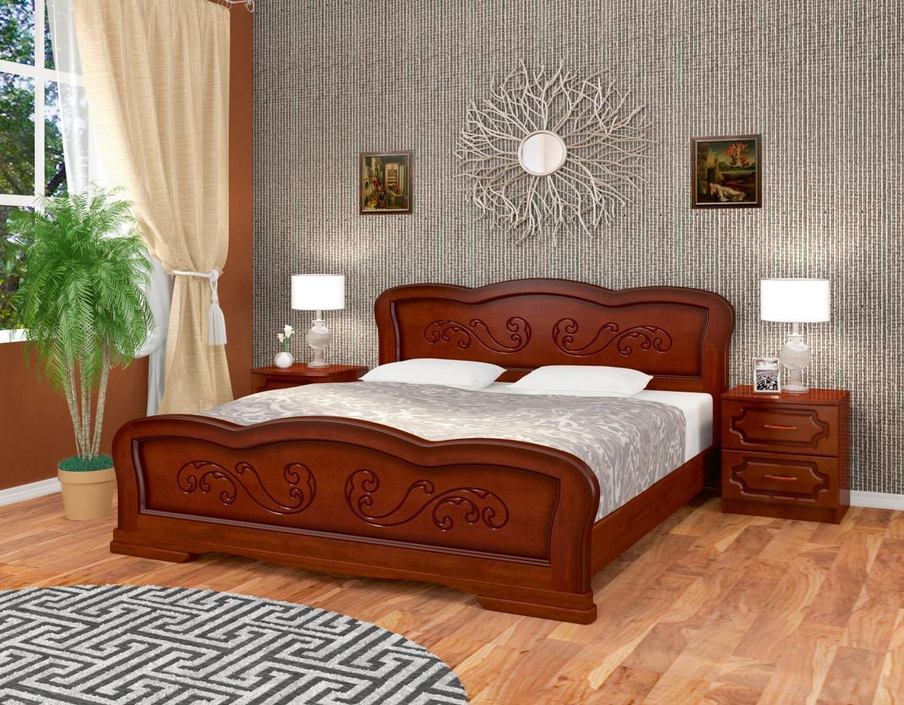 Кровать Карина 8 160 массив с основанием фабрика Браво - орех - фото 1 - id-p181399614