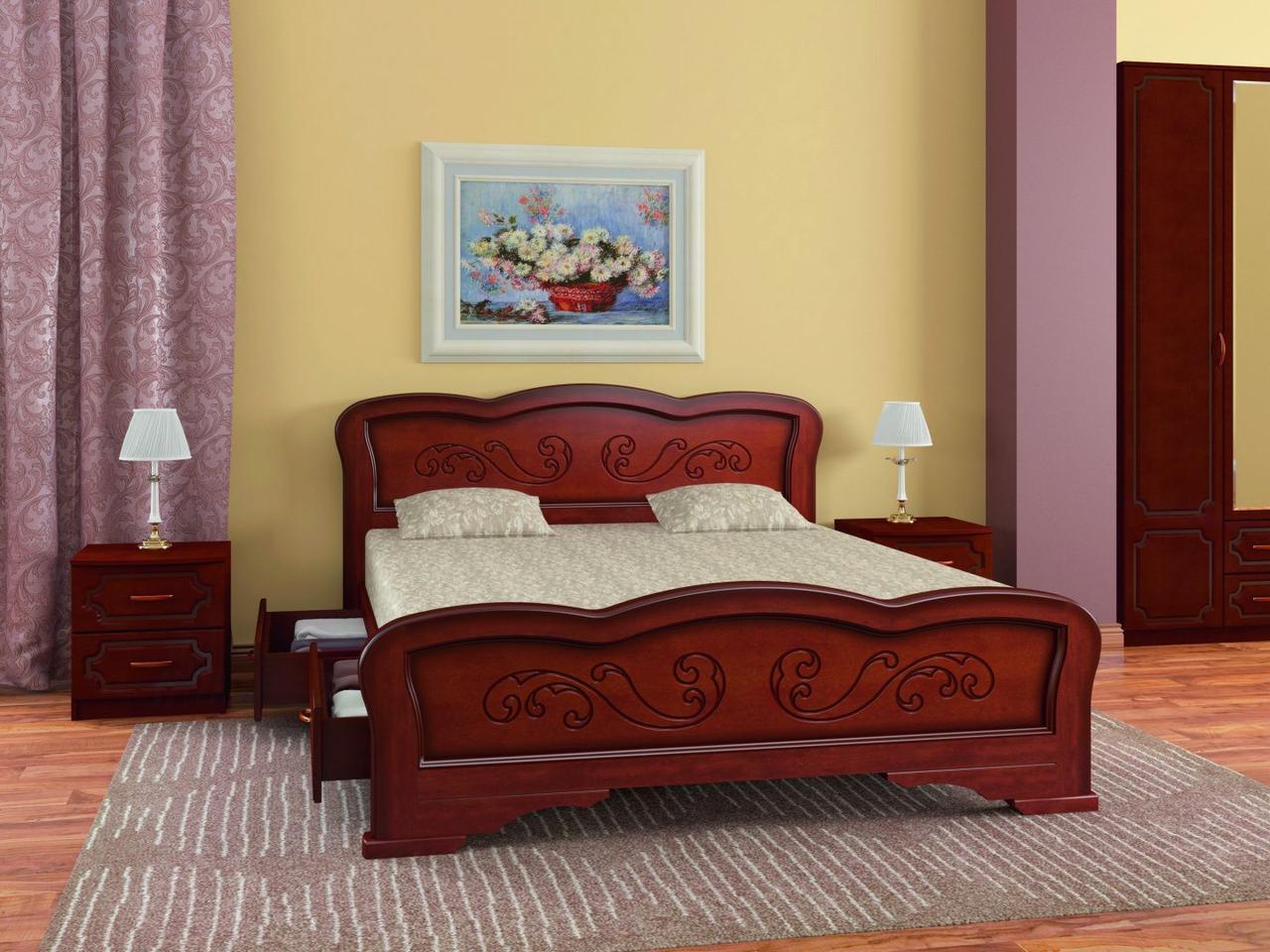 Кровать Карина 8 160 массив с основанием фабрика Браво - орех - фото 2 - id-p181399614