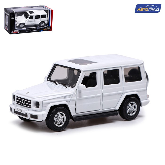 Машина металлическая MERCEDES-BENZ G350D, 1:42, инерция, открываются двери, цвет белый - фото 1 - id-p181407801