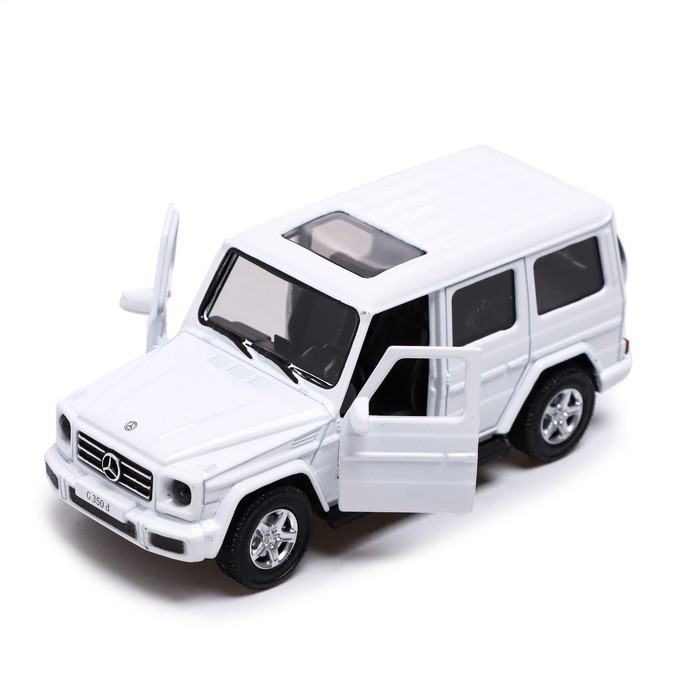 Машина металлическая MERCEDES-BENZ G350D, 1:42, инерция, открываются двери, цвет белый - фото 3 - id-p181407801