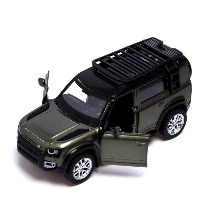 Машина металлическая LAND ROVER DEFENDER 110, 1:43, инерция, открываются двери, цвет зелёный - фото 3 - id-p181407816