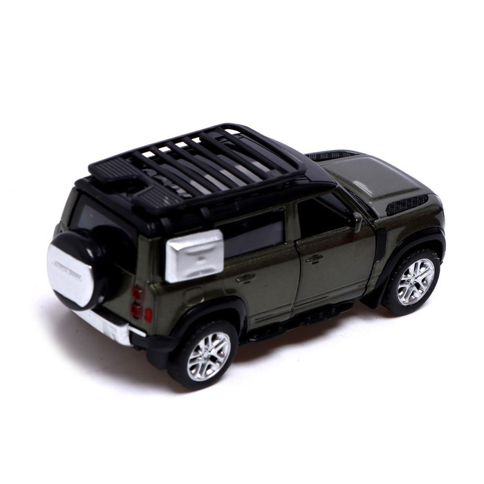 Машина металлическая LAND ROVER DEFENDER 110, 1:43, инерция, открываются двери, цвет зелёный - фото 4 - id-p181407816