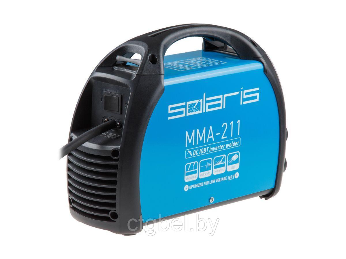 Инвертор сварочный SOLARIS MMA-211 (230В; 20-210 А; 70В; электроды диам. 1.6-4.0 мм; вес 3.9 кг) (MMA-211) - фото 2 - id-p62714268