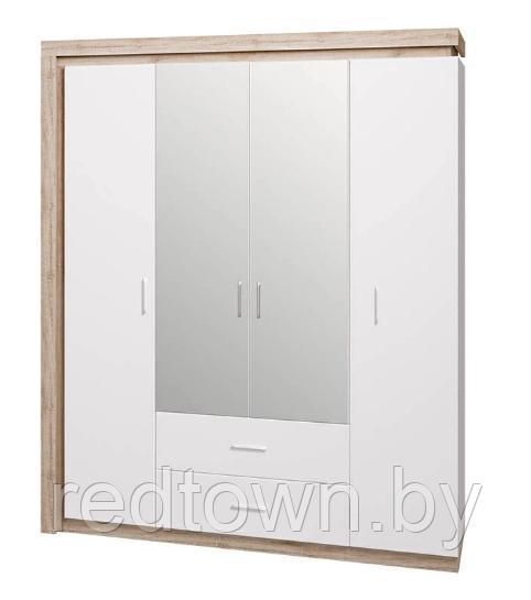 Шкаф для одежды с ящиками 4-х дверный с зеркалом Люмен : 1824мм - фото 1 - id-p181437904