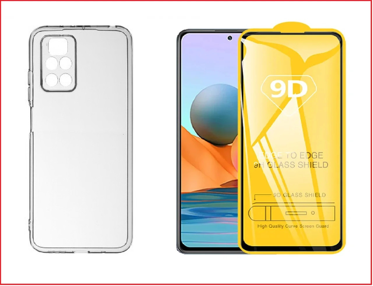 Чехол-накладка + защитное стекло 9D для Xiaomi Redmi Note 11 / Note 11s - фото 1 - id-p181438157