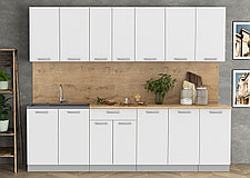 Кухня Мила Лайт 2,6 м. белая ( 2,1 - 3,0 м много цветов и комбинаций!) фабрика Интерлиния, фото 3