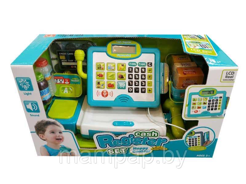 Детская игровая касса с калькулятором, весами и сканером 20 предметов - фото 5 - id-p181441327