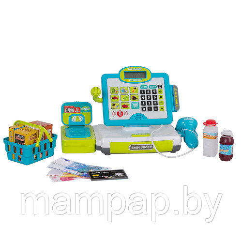 Детская игровая касса с калькулятором, весами и сканером 20 предметов - фото 6 - id-p181441327
