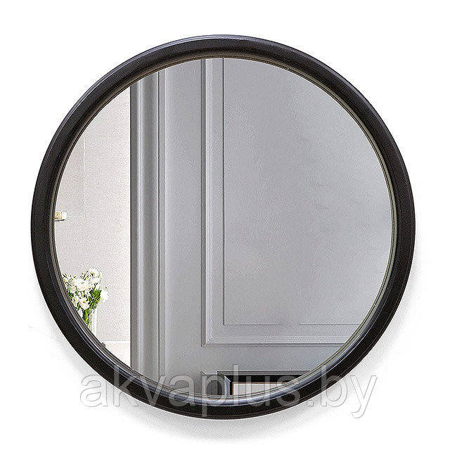 Зеркало круглое в деревянной раме черной М-319 (D64,4 см) - фото 1 - id-p181447474