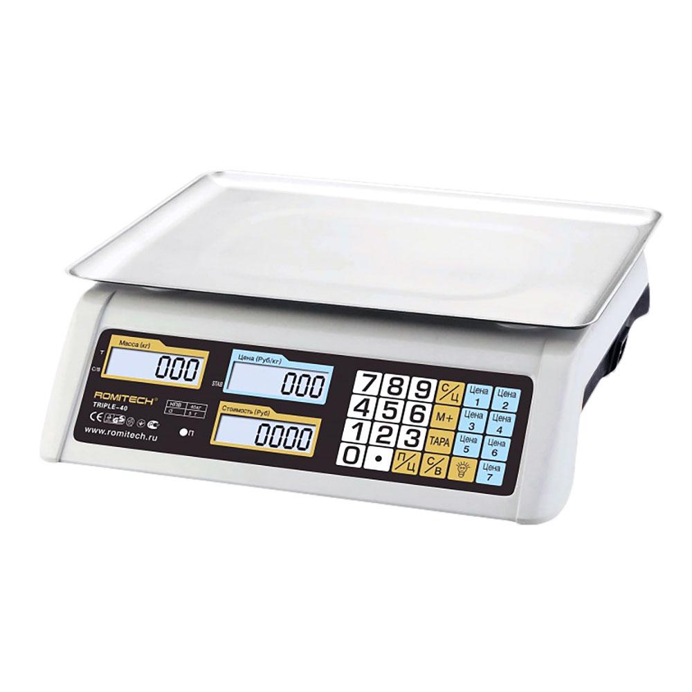 ROMITECH Весы счетные электронные с тремя источниками питания 40кг ROMITECH TRIPLE-40