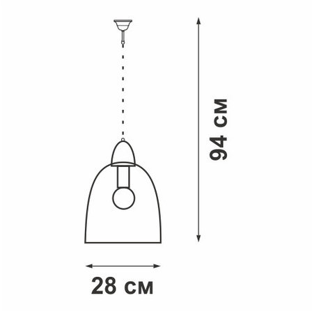 V4533-1/1S Подвесной светильник , 1хE27 макс. 60Вт, фото 2