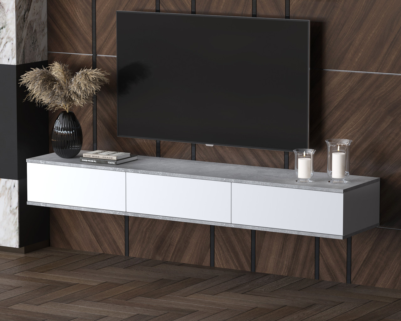 Купить Тумба подвесная (ТВ) Quartz QZ-Т3Ш фабрика Интерлиния- 2 ...