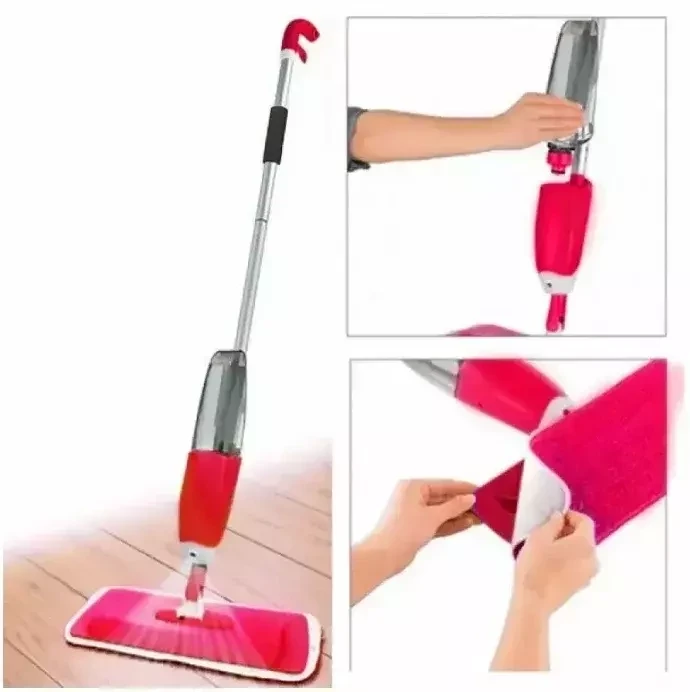 Швабра с распылителем и насадка из микрофибры Spray mop / Спрей моп (Красный) - фото 2 - id-p181459249