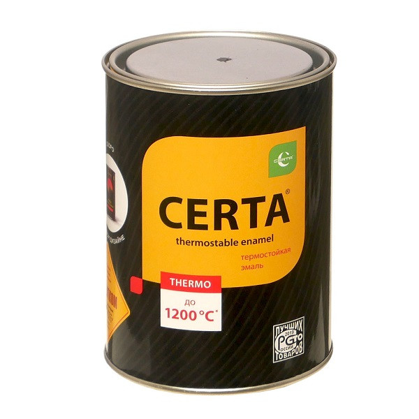 Термостойкая краска CERTA черная (банка 0,8кг) - фото 1 - id-p181480813