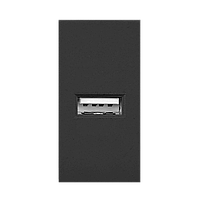 Розетка USB Type A Orno Noen, 1М, 5V, 2,1A, черный