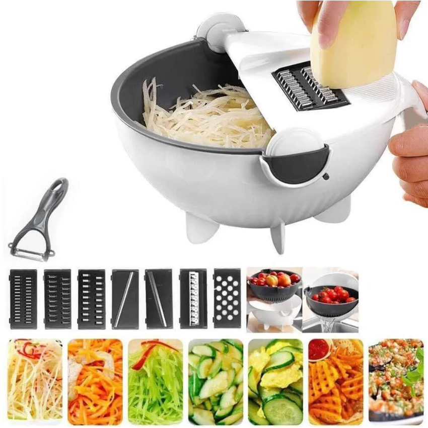 Многофункциональная кухонная овощерезка  9 в 1  Wet Basket Vegetable Cutter