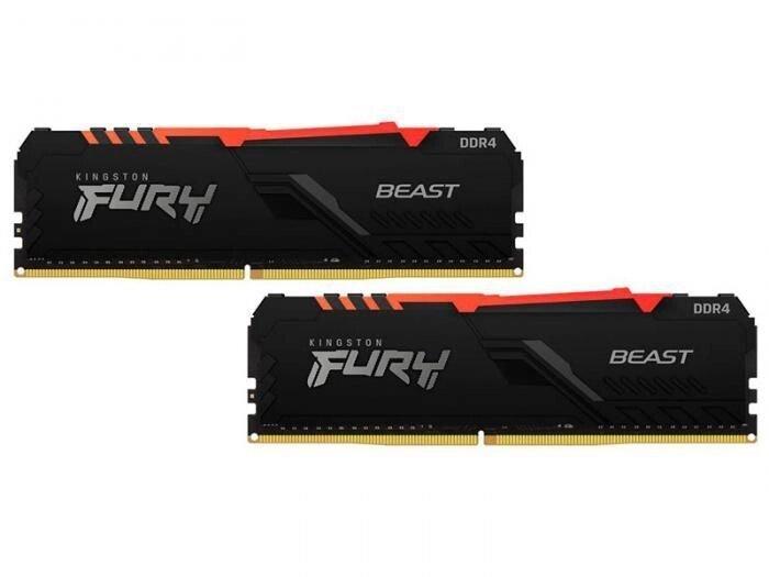DDR4 16Gb KiTof2 PC-25600 3200MHz Kingston FURY Beast RGB (KF432C16BBAK2/16) CL16