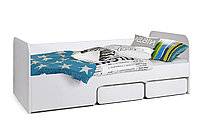 Детская односпальная кровать Легенда 9 с ящиками (цвет белый)