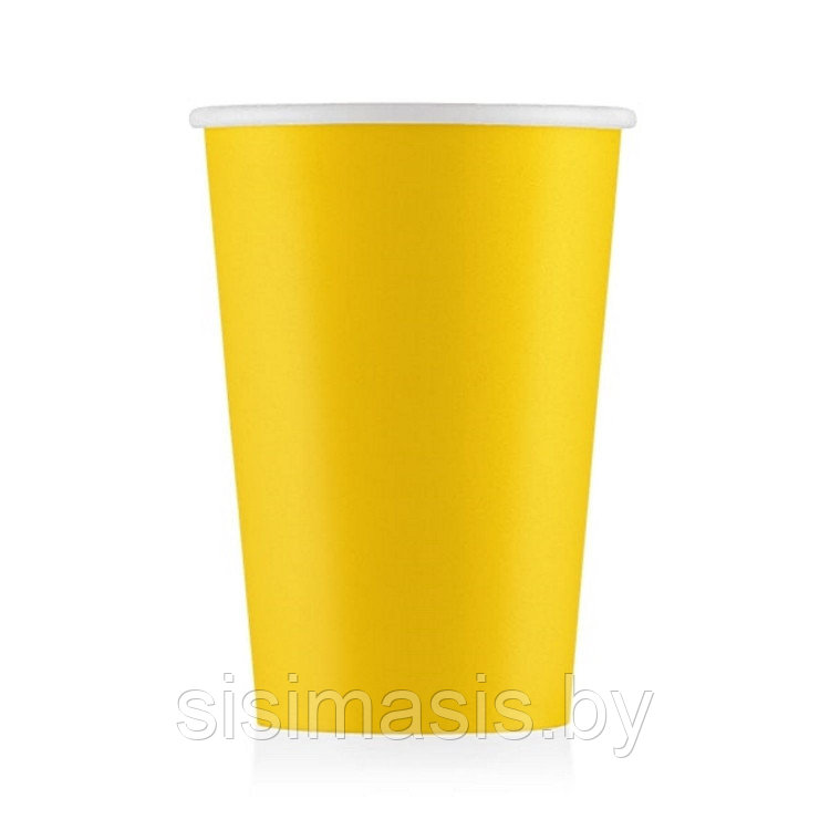 Бумажные одноразовые стаканчики 350 мл., желтые/Уп. 50 шт.