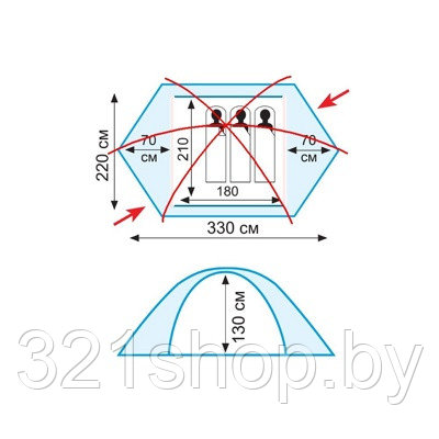 Палатка Tramp Rock 3 (V2) , TRT-28 - фото 5 - id-p121953102