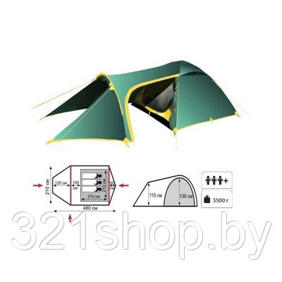 Палатка Tramp Grot 3 (V2), TRT-36 - фото 6 - id-p147136955