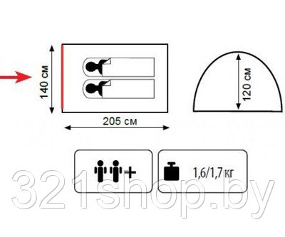 Палатка Totem SUMMER 2 ( V2 ) ,TTT-019 - фото 2 - id-p151106438