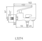 Смеситель для ванны и душа LEDEME L3274, фото 2
