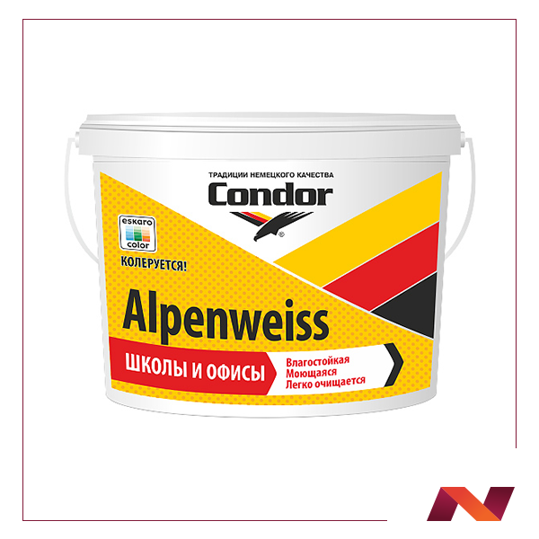 Краска ВД "Alpenweiss" (Альпенвайс) ведро 1.5 кг - фото 1 - id-p181524322