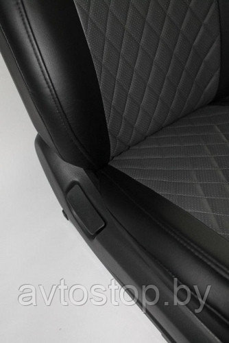 Чехлы Lada Vesta, экокожа ромб,чёрный - фото 1 - id-p181533636