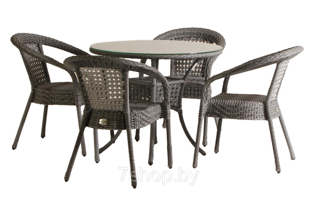Комплект садовой мебели DECO 4 с круглым столом, серый - фото 1 - id-p178974907