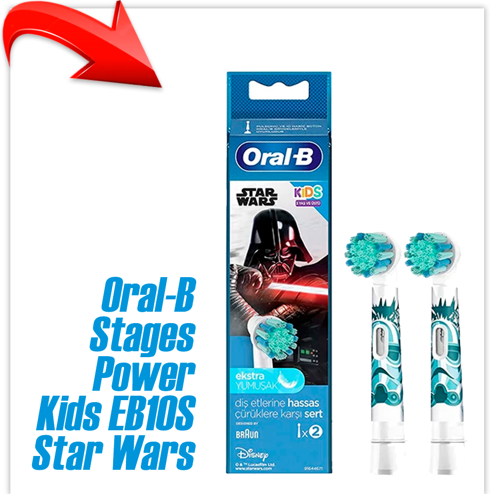 Насадка сменная для зубной щетки Braun Oral-B Stages Power Kids EB10S Star Wars (2 шт)