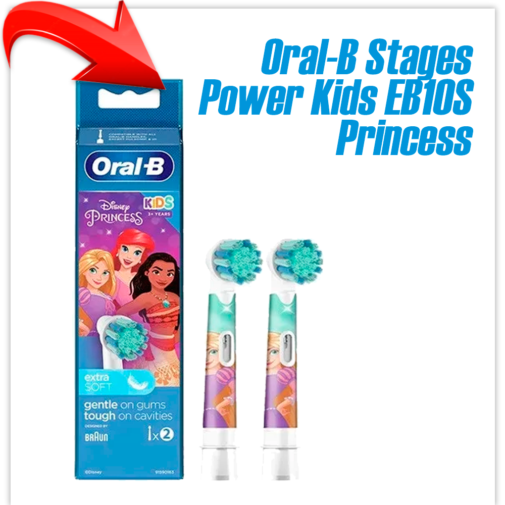 Насадка сменная для зубной щетки Braun Oral-B Stages Power Kids EB10S Princess (2 шт)