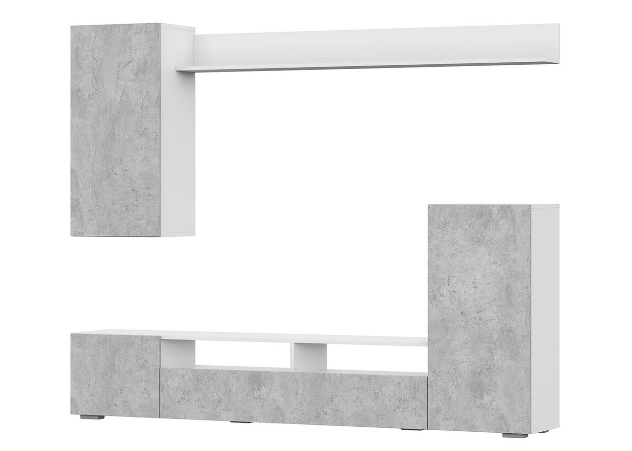 Стенка NN мебель МГС 4 (белый/цемент светлый) - фото 2 - id-p181536029