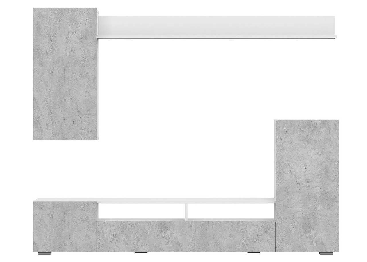 Стенка NN мебель МГС 4 (белый/цемент светлый) - фото 3 - id-p181536029