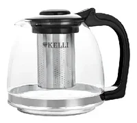 Жаропрочный стеклянный заварочный чайник 1.3 л - KELLI KL-3087, фото 2