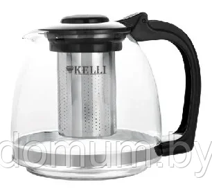 Жаропрочный стеклянный заварочный чайник 1.3 л - KELLI KL-3087 - фото 2 - id-p181538713