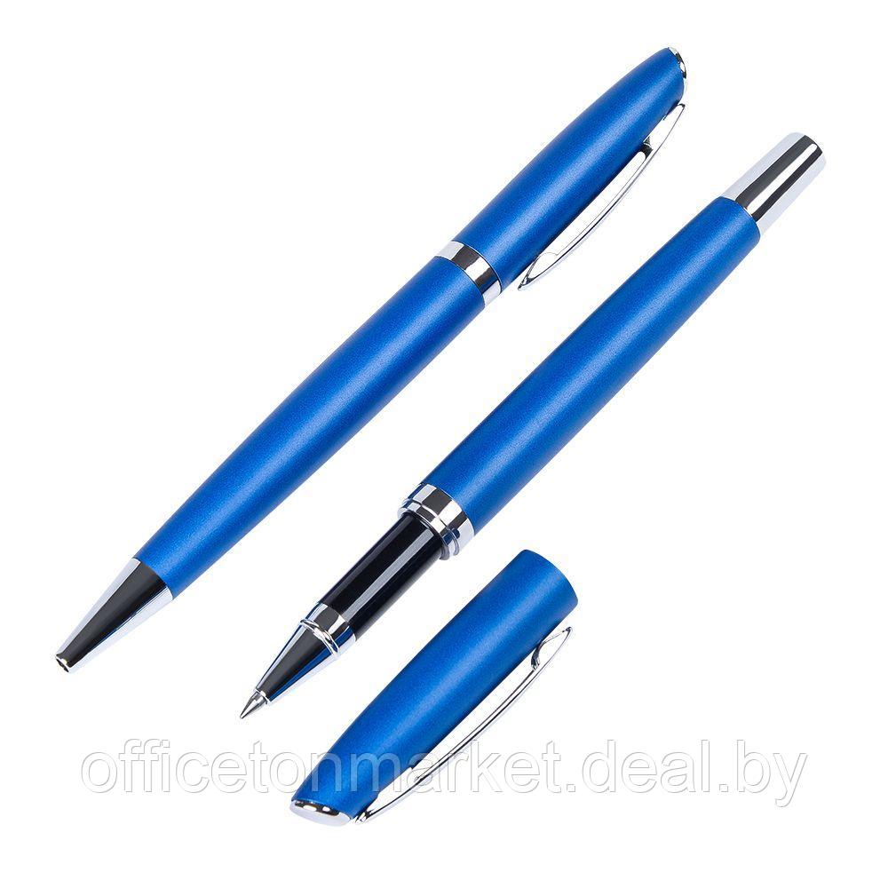 Набор ручек"Alphabet": ручка шариковая автоматическая и роллер, синий - фото 2 - id-p137121471