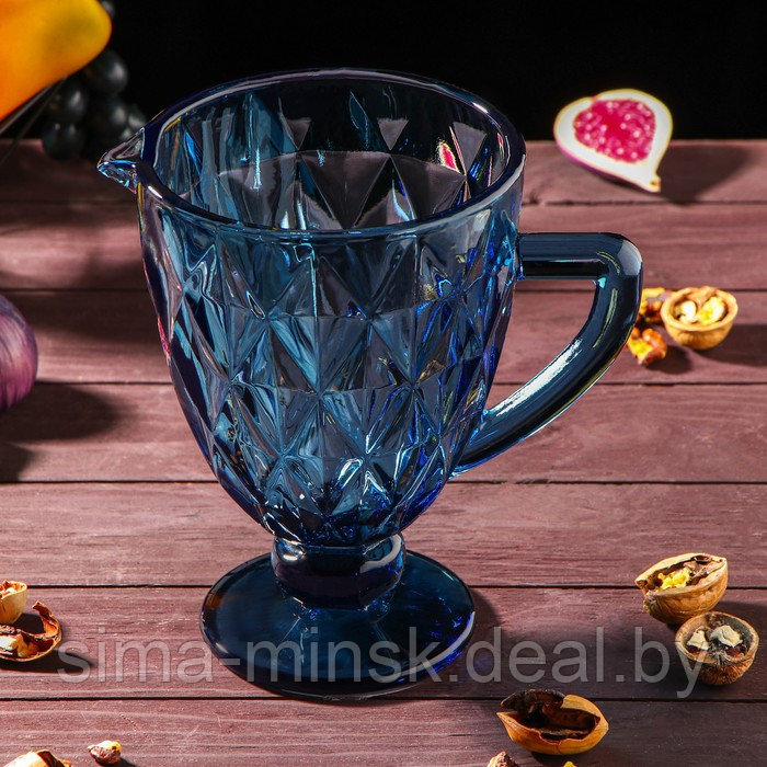 Набор питьевой из стекла «Круиз», 7 предметов: кувшин 1,1 л, бокалы 300 мл, 6 шт, цвет синий - фото 3 - id-p181562209