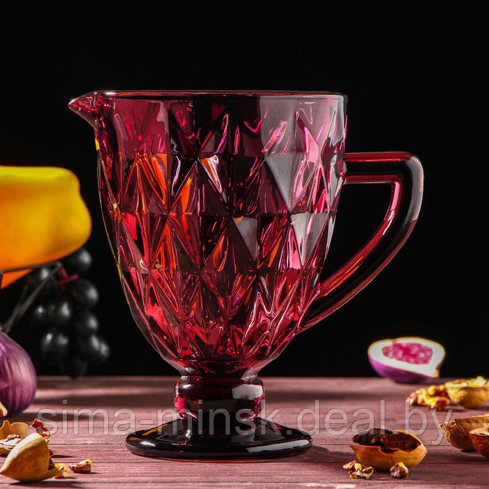 Набор питьевой из стекла «Круиз», 7 предметов: кувшин 1,1 л, бокалы 300 мл, 6 шт, цвет розовый - фото 2 - id-p181562211