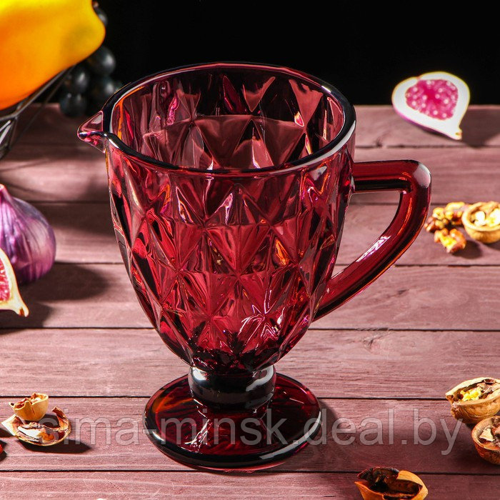 Набор питьевой из стекла «Круиз», 7 предметов: кувшин 1,1 л, бокалы 300 мл, 6 шт, цвет розовый - фото 3 - id-p181562211