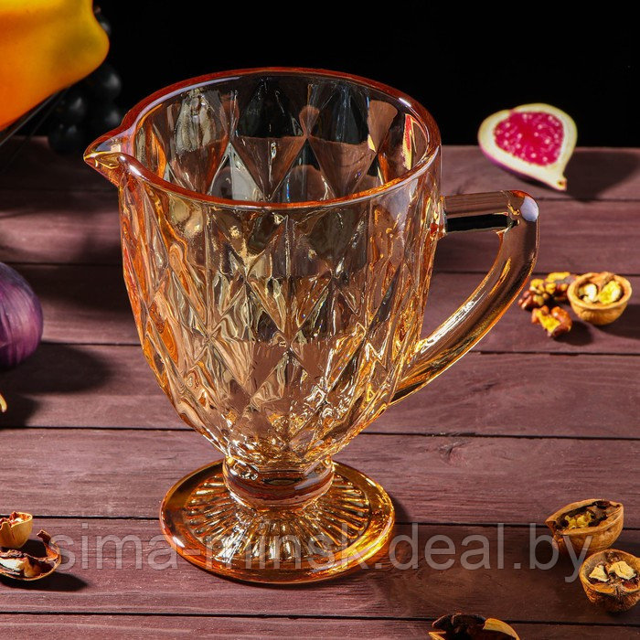 Набор питьевой из стекла «Круиз», 7 предметов: кувшин 1,1 л, бокалы 300 мл, 6 шт, цвет золотой - фото 3 - id-p181562213