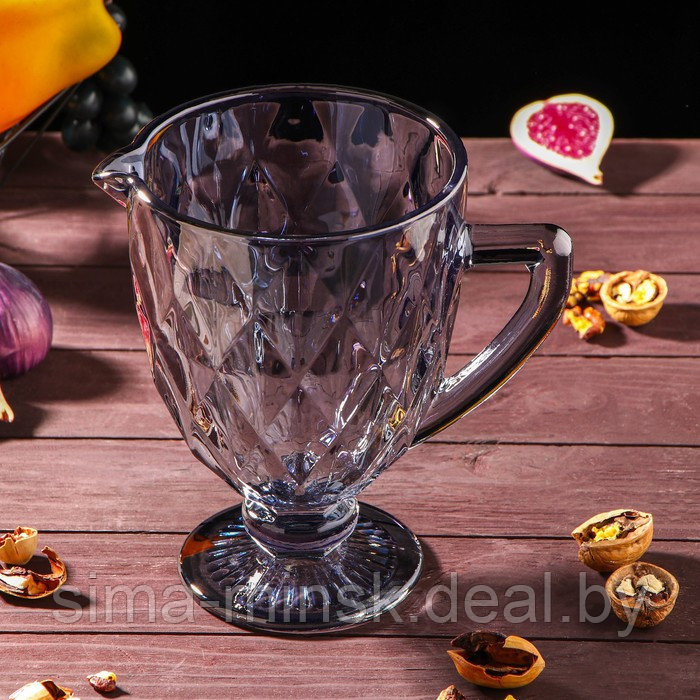 Набор питьевой из стекла «Круиз», 7 предметов: кувшин 1,1 л, бокалы 300 мл, 6 шт, цвет серый - фото 3 - id-p181562214