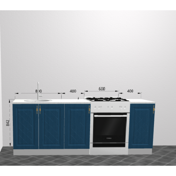Кухня Гранд (Синий) 1,60м - фото 1 - id-p173887143