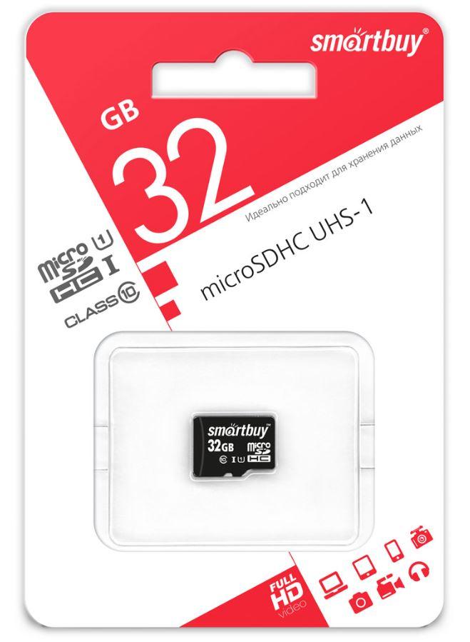 Micro SDHC карта памяти Smartbuy 32GB Class 10 UHS-I (без адаптера)