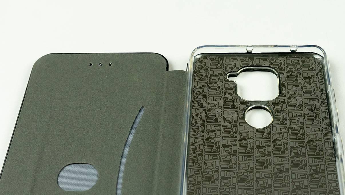 Чехол-книга + защитное стекло 9d для Xiaomi Redmi Note 9s / Note 9 Pro (темно-синий) - фото 5 - id-p181580200