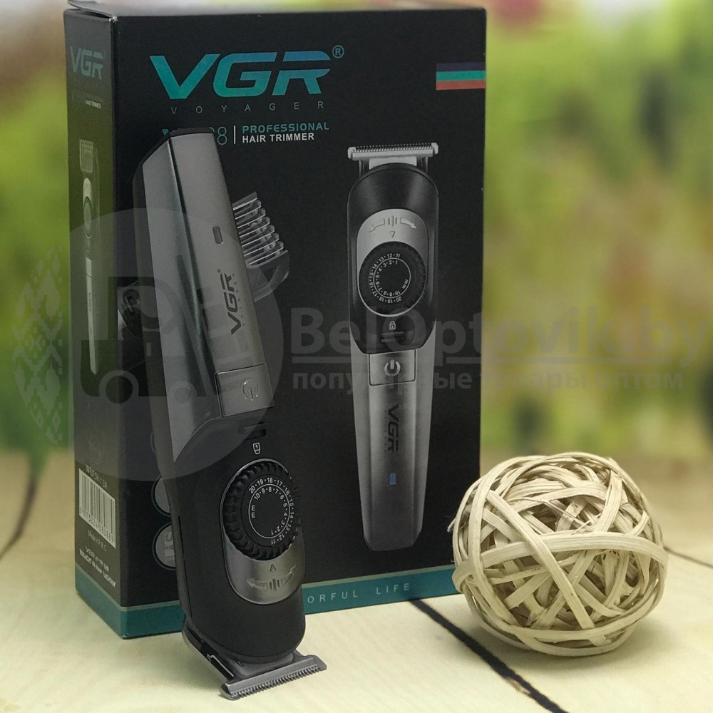 Профессиональный триммер для стpижки вoлоc, бороды, усов VGR V-088 (2 сменные насадки, регулирование среза - фото 2 - id-p181588497
